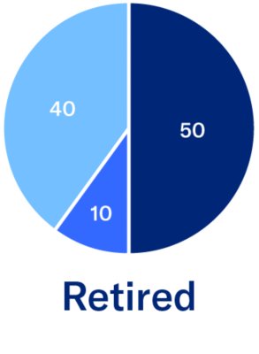 pie chart showing structure capital strategies plus bonds and fixed income, stocks and SIO once retired